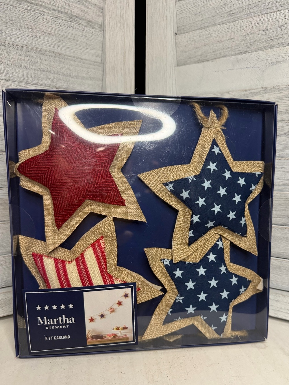 Martha Stewart Red, Navy & White Star Garland